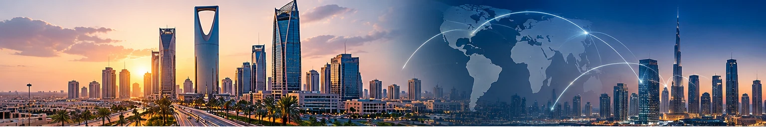 Illustration of Saudi and international business connections