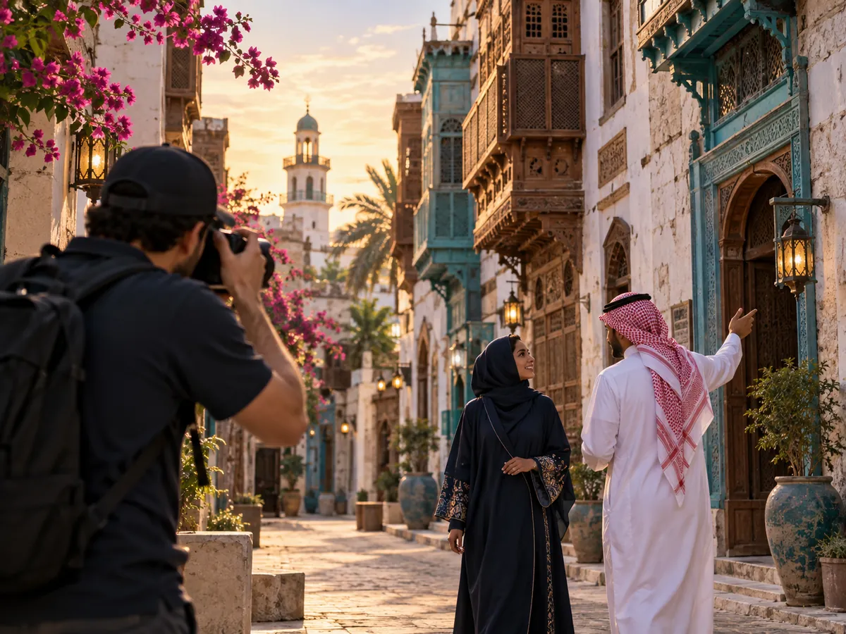 Illustration of a photographer covering a cultural tourism experience
