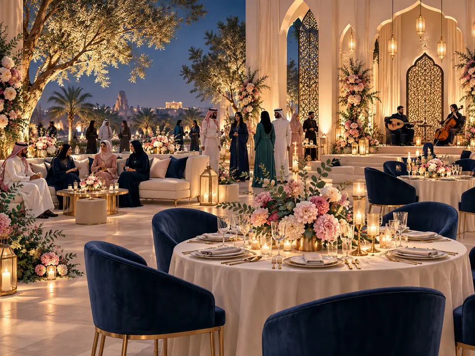 Illustration of a styled private celebration venue